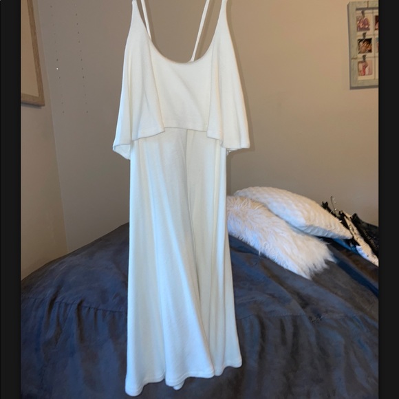 Free People Beach White Flowy Dress Cross Back - Picture 2 of 2